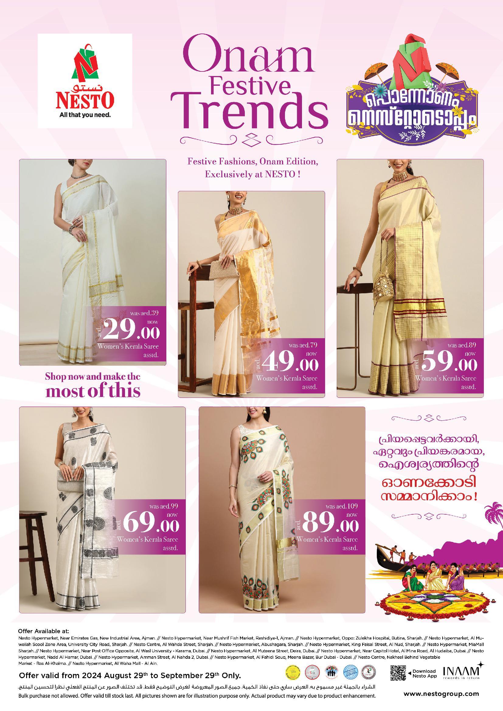 Nesto - Onam Festival offer from 29th Aug till 29th Sep 2024