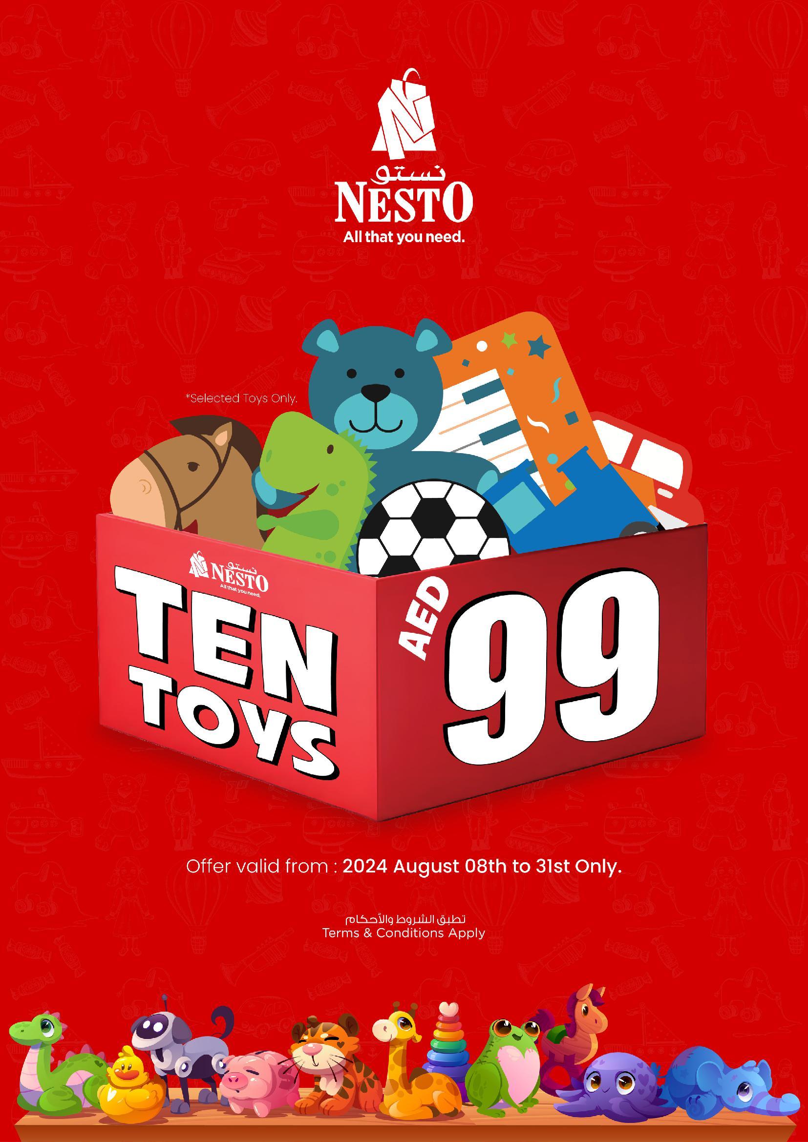 Nesto - Ten Toys for AED 99 - 8th Aug till 31st Aug 2024