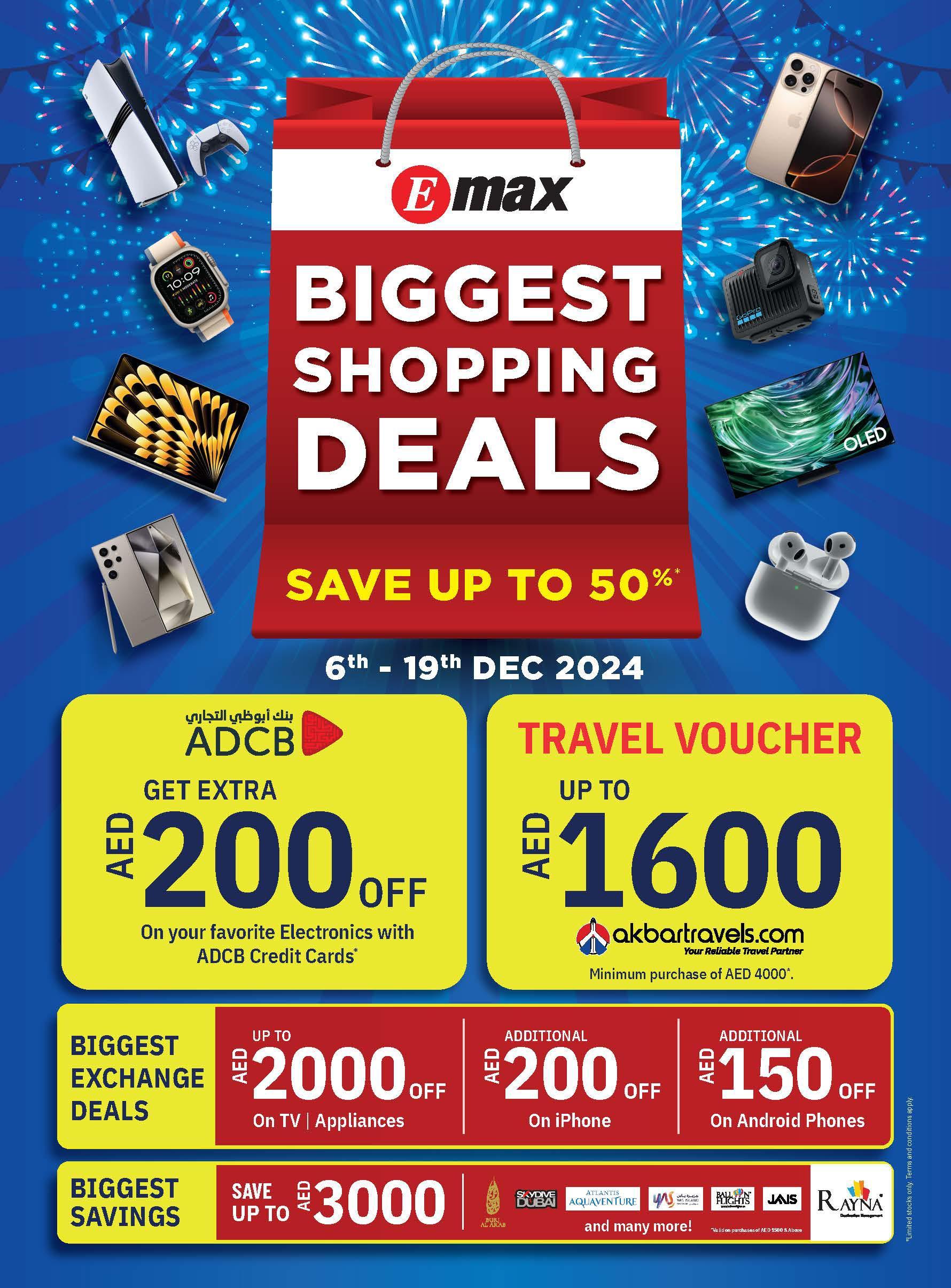 Emax - Emax Biggest Shopping Deals valid till 19 Dec 2024
